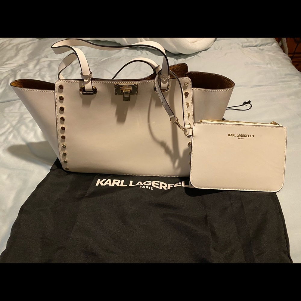 Karl Lagerfeld white satchel